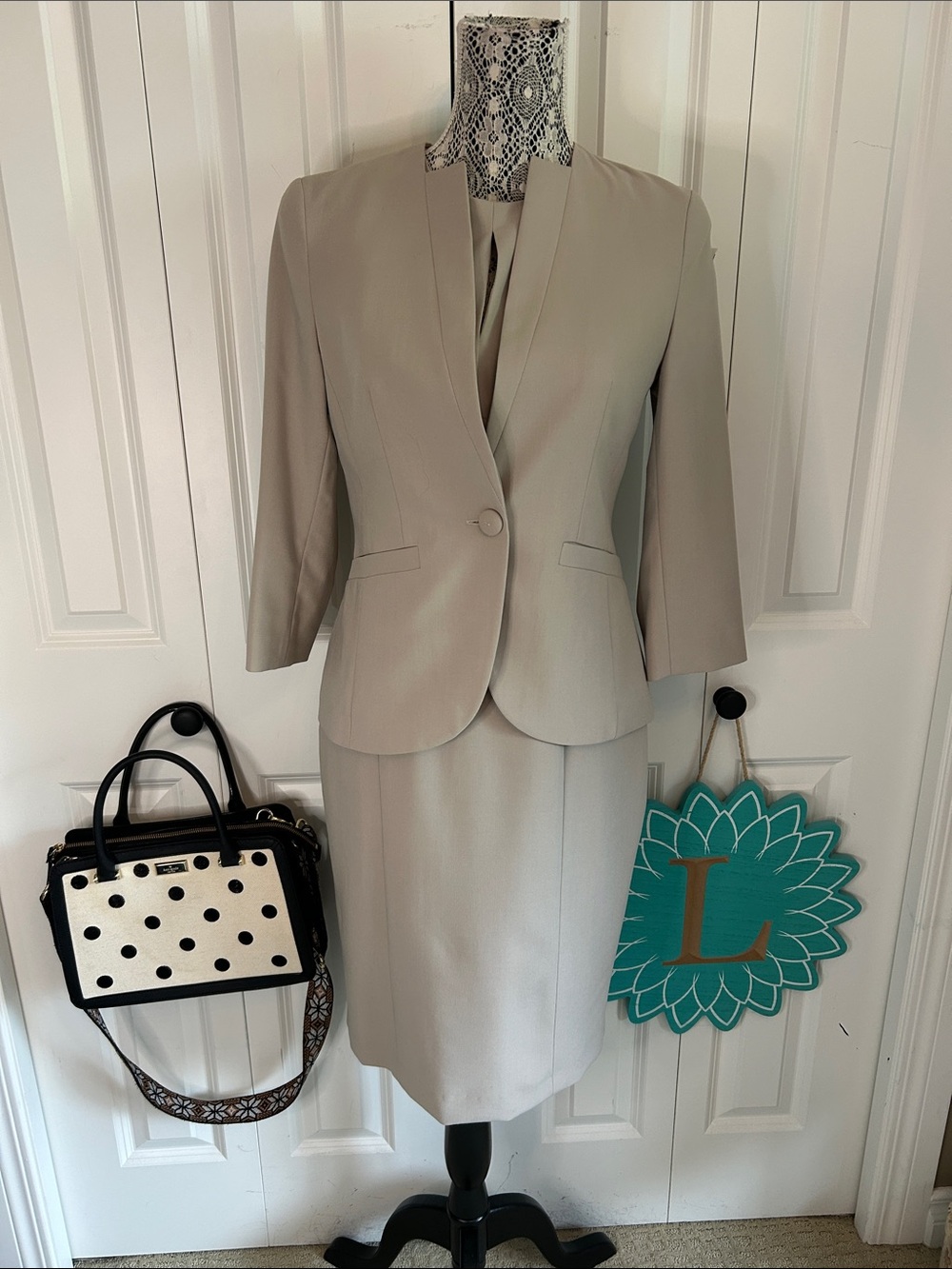 ✨ Sandra Angelozzi Neutral Dress Suit Set | EU 32 34 US 0 2 | Quiet Luxury